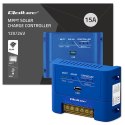 Qoltec Solarny regulator ładowania MPPT 15A do zasilania odbiorników DC i ładowania akumulatorów 12V / 24V | AGM