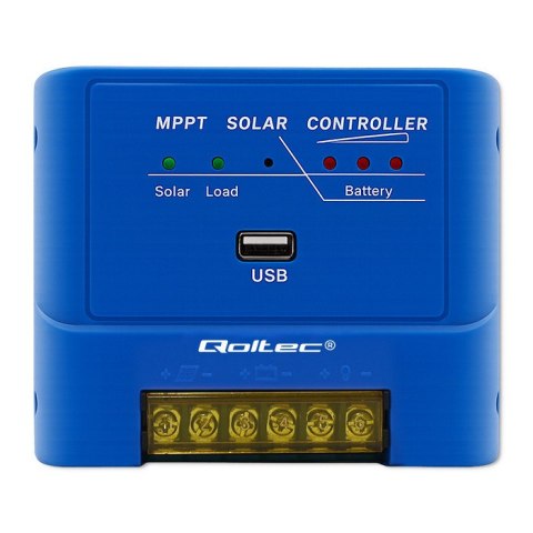 Qoltec Solarny regulator ładowania MPPT 15A do zasilania odbiorników DC i ładowania akumulatorów 12V / 24V | LiFePO4