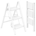 Drabinka 3-stopniowa metalowa EASYSTEP składana WHITE