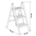 Drabinka 3-stopniowa metalowa EASYSTEP składana WHITE