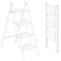 Drabinka 4-stopniowa metalowa EASYSTEP składana WHITE