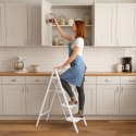 Drabinka 4-stopniowa metalowa EASYSTEP składana WHITE