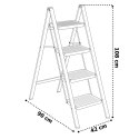 Drabinka 4-stopniowa metalowa EASYSTEP składana WHITE