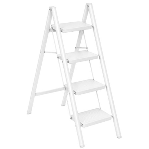 Drabinka 4-stopniowa metalowa EASYSTEP składana WHITE