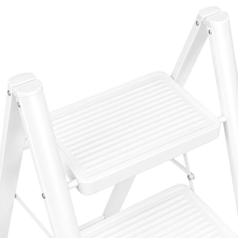 Drabinka 4-stopniowa metalowa EASYSTEP składana WHITE