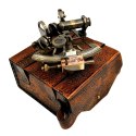 Piękny Sekstant Mosiężny Retro w Skórzanym Etui - AZ188