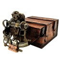 Piękny Sekstant Mosiężny Retro w Skórzanym Etui - AZ188
