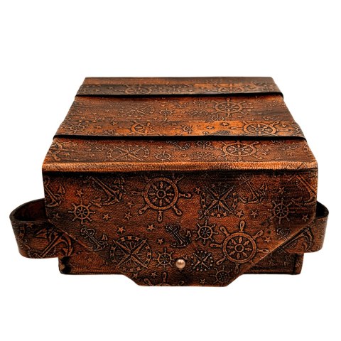 Piękny Sekstant Mosiężny Retro w Skórzanym Etui - AZ188