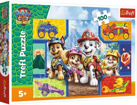 Trefl: Puzzle 100el. - Psiaki i dinozaury