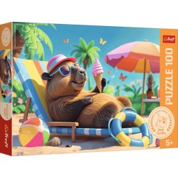 Trefl: Puzzle 100el. - Relaks w stylu kapibary