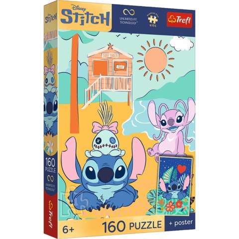 Trefl: Puzzle 160el. - Premium Plus Kids - Stitch na fali