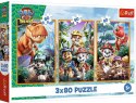 Trefl: Puzzle 3x80el. - Bohaterowie dinozaurów