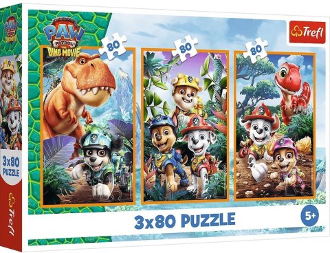 Trefl: Puzzle 3x80el. - Bohaterowie dinozaurów