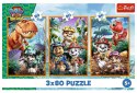Trefl: Puzzle 3x80el. - Bohaterowie dinozaurów