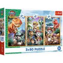 Trefl: Puzzle 3x80el. - Bohaterowie dinozaurów