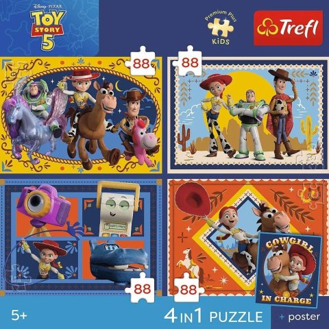 Trefl: Puzzle 4x88el. - Premium Plus Kids - Czas zabawek