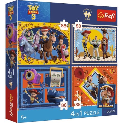 Trefl: Puzzle 4x88el. - Premium Plus Kids - Czas zabawek