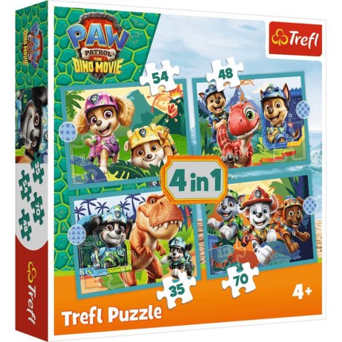 Trefl: Puzzle 4w1 - Historie z wyspy dinozaurów