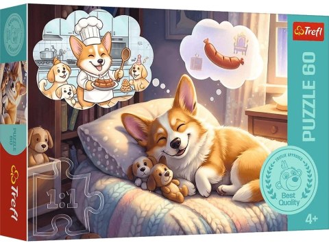 Trefl: Puzzle 60el. - Corgi w krainie snów