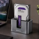 Qoltec Stacja dokująca 2w1 HDD SSD | SATA | M.2 NVMe | Klonowanie | USB-C 3.2 Gen 2 | 10Gb/s | 28TB | Aluminium