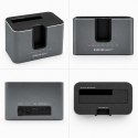 Qoltec Stacja dokująca 2w1 HDD SSD | SATA | M.2 NVMe | Klonowanie | USB-C 3.2 Gen 2 | 10Gb/s | 28TB | Aluminium