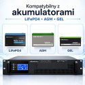 Qoltec Zasilacz awaryjny UPS Pure Sine Wave do RACK | 3kVA | 3000W | PF 1.0 | LCD | EPO | USB | On-line | Kompatybilność z LiFeP