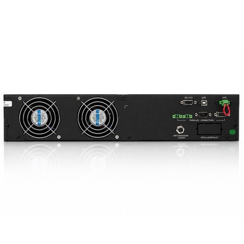 Qoltec Zasilacz awaryjny UPS Pure Sine Wave do RACK | 3kVA | 3000W | PF 1.0 | LCD | EPO | USB | On-line | Kompatybilność z LiFeP