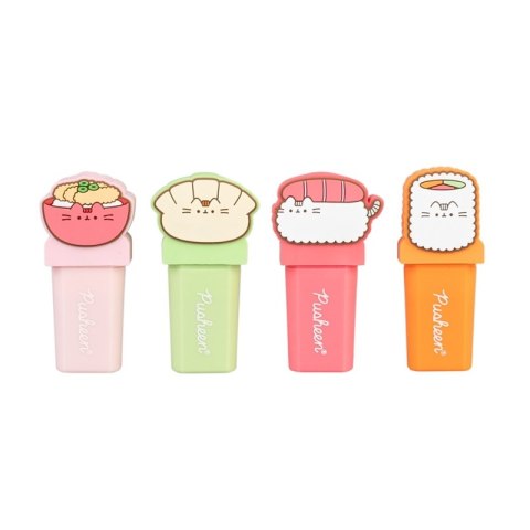 Pusheen - Zestaw zakreślaczy 4 kolory z topperem 3D Sushi Roll