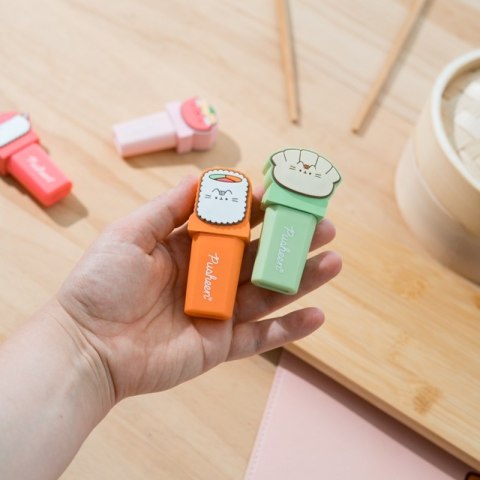 Pusheen - Zestaw zakreślaczy 4 kolory z topperem 3D Sushi Roll