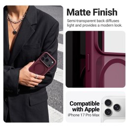 Crong Hybrid Matte Magnetic - Etui MagSafe iPhone 18 Pro Max / 17 Pro Max (burgundowy)