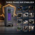 Qoltec Trójfazowy stabilizator napięcia AVR MULTIPROTECTION | 20kVA | Dokładność ± 3% | Serwomotor 3F | LCD | Expert Line