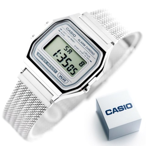 ZEGAREK MĘSKI CASIO A158WEM-7DF (zd093e) - KLASYKA + BOX