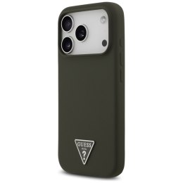 Guess Silicone Triangle Logo MagSafe - Etui iPhone 17 Pro (khaki)