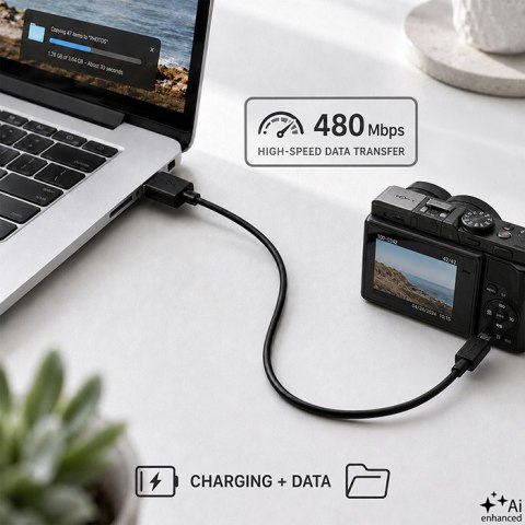 Qoltec Kabel USB A męski | micro USB B męski | 1m