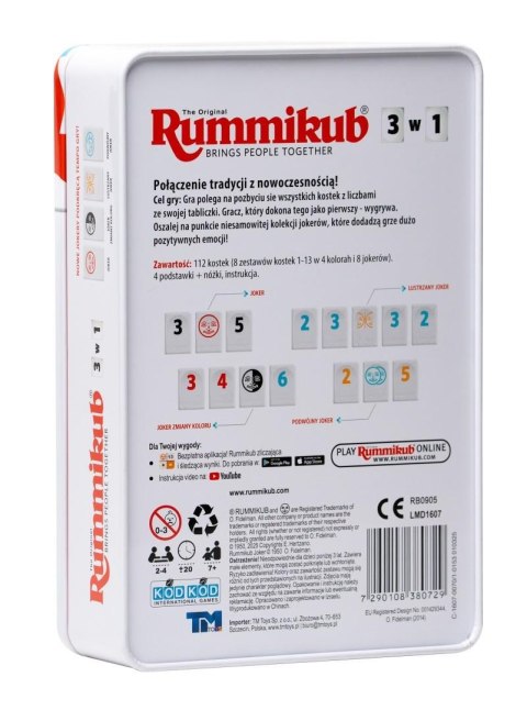 Rummikub - 3w1 Travel Tin, gra