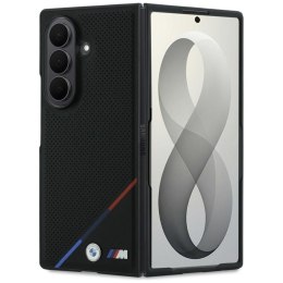 BMW M Leather Perforated Tricolor Stripe Metal Logos MagSafe - Etui Samsung Galaxy Z Fold 8 Ultra (czarny)