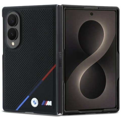 BMW M Leather Perforated Tricolor Stripe Metal Logos MagSafe - Etui Samsung Galaxy Z Fold 8 (czarny)