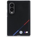 BMW M Leather Perforated Tricolor Stripe Metal Logos MagSafe - Etui Samsung Galaxy Z Fold 8 (czarny)