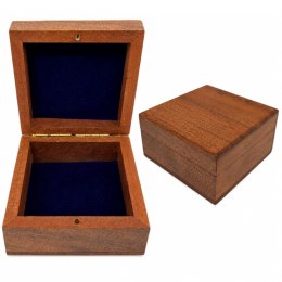 Drewniane Pudełko Prezentowe Szkatułka z wypraską 8x8cm - CLEBBOX