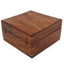Duże Drewniane Pudełko Prezentowe 20x20x11cm - Elegancka Szkatułka z Wypraską - NSHBOX