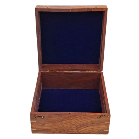 Duże Drewniane Pudełko Prezentowe 20x20x11cm - Elegancka Szkatułka z Wypraską - NSHBOX