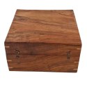Duże Drewniane Pudełko Prezentowe 20x20x11cm - Elegancka Szkatułka z Wypraską - NSHBOX