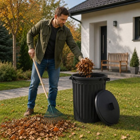 Kosz na odpady 80L z pokrywą zatrzaskową, czarny