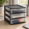 Organizer z szufladami 3A6 18x21,5x16,1 cm czarny z transparentnymi szufladami