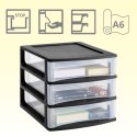 Organizer z szufladami 3A6 18x21,5x16,1 cm czarny z transparentnymi szufladami
