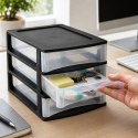 Organizer z szufladami 3A6 18x21,5x16,1 cm czarny z transparentnymi szufladami