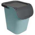 Pojemnik do segregacji 40L 32x16cm z pokrywą, eukaliptusowa zieleń/antracyt