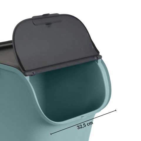 Pojemnik do segregacji 40L 32x16cm z pokrywą, eukaliptusowa zieleń/antracyt
