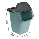 Pojemnik do segregacji 40L 32x16cm z pokrywą, eukaliptusowa zieleń/antracyt