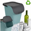 Pojemnik do segregacji 40L 32x16cm z pokrywą, eukaliptusowa zieleń/antracyt